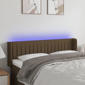 Dunkelbraunes Stoffkopfteil mit LED 147x16x78/88 cm von , Kopf- und Fußteile - Ref: Foro24-3123475, Preis: 69,73 €, Rabatt: %