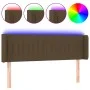 Dark brown fabric headboard with LED 147x16x78/88 cm by , Headboards and footboards - Ref: Foro24-3123475, Price: 68,87 €, Di...