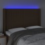 Headboard with LED in dark brown fabric 147x16x118/128 cm by , Headboards and footboards - Ref: Foro24-3124287, Price: 119,52...
