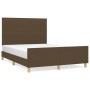 Bed frame with headboard in brown fabric 140x200 cm by , Beds and slatted bases - Ref: Foro24-3125222, Price: 212,77 €, Disco...