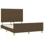 Bed frame with headboard in brown fabric 140x200 cm by , Beds and slatted bases - Ref: Foro24-3125222, Price: 209,51 €, Disco...