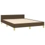 Bed frame with headboard in brown fabric 140x200 cm by , Beds and slatted bases - Ref: Foro24-3125222, Price: 209,51 €, Disco...
