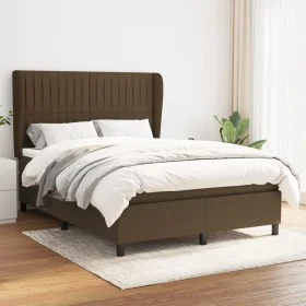 Box spring bed with dark brown fabric mattress 140x190 cm by , Beds and slatted bases - Ref: Foro24-3128120, Price: 508,24 €,...