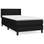 Cama box spring con colchón tela negro 90x190 cm