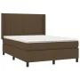 Box spring bed with dark brown fabric mattress 140x200 cm by , Beds and slatted bases - Ref: Foro24-3131596, Price: 487,58 €,...