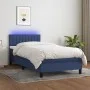 Cama box spring colchón y luces LED tela azul 90x190 cm de , Camas y somieres - Ref: Foro24-3133283, Precio: 311,35 €, Descue...