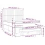 Box spring bed with dark brown fabric mattress 140x200 cm by , Beds and slatted bases - Ref: Foro24-3137320, Price: 524,05 €,...