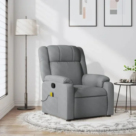Light Gray Fabric Massage Recliner by , Armchairs - Ref: Foro24-373548, Price: 212,04 €, Discount: %