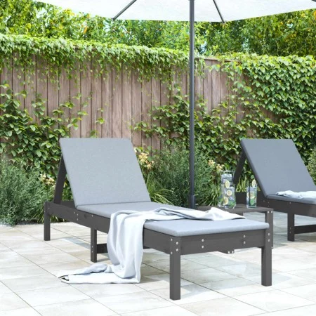 Liege aus massivem, grauem Kiefernholz, 199,5 x 60 x 74 cm von , Liegen - Ref: Foro24-825069, Preis: 86,20 €, Rabatt: %