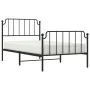 Bed frame with headboard and black metal footboard 100x190cm by , Beds and slatted bases - Ref: Foro24-373899, Price: 73,13 €...