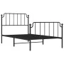 Bed frame with headboard and black metal footboard 100x190cm by , Beds and slatted bases - Ref: Foro24-373899, Price: 73,13 €...