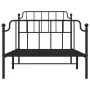 Bed frame with headboard and black metal footboard 100x190cm by , Beds and slatted bases - Ref: Foro24-373899, Price: 73,13 €...