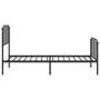 Bed frame with headboard and black metal footboard 100x190cm by , Beds and slatted bases - Ref: Foro24-373899, Price: 73,13 €...