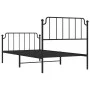 Bed frame with headboard and black metal footboard 100x190cm by , Beds and slatted bases - Ref: Foro24-373899, Price: 73,13 €...