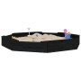 Sandbox with octagon seats solid black pine wood by , sandboxes - Ref: Foro24-825020, Price: 81,06 €, Discount: %