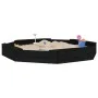 Sandkasten mit Achtecksitzen aus massivem schwarzem Kiefernholz von , Sandkästen - Ref: Foro24-825020, Preis: 80,02 €, Rabatt: %