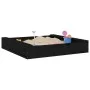 Sandkasten mit quadratischen Sitzen aus massivem schwarzem Kiefernholz von , Sandkästen - Ref: Foro24-825034, Preis: 60,89 €,...