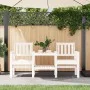 Garden bench with 2-seater table solid white pine wood by , garden benches - Ref: Foro24-825150, Price: 162,10 €, Discount: %