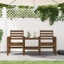 Banco jardín con mesa 2 plazas madera maciza pino marrón miel de , Bancos de jardín - Ref: Foro24-825159, Precio: 179,69 €, D...