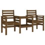 Banco jardín con mesa 2 plazas madera maciza pino marrón miel de , Bancos de jardín - Ref: Foro24-825159, Precio: 179,69 €, D...