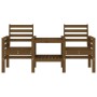 Banco jardín con mesa 2 plazas madera maciza pino marrón miel de , Bancos de jardín - Ref: Foro24-825159, Precio: 179,69 €, D...
