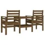 Gartenbank mit 2-Sitzer-Tisch aus massivem honigbraunem Kiefernholz von , Gartenbänke - Ref: Foro24-825159, Preis: 177,25 €, ...