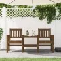 Garden bench with 2-seater table solid honey brown pine wood by , garden benches - Ref: Foro24-825152, Price: 176,78 €, Disco...