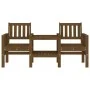 Gartenbank mit 2-Sitzer-Tisch aus massivem honigbraunem Kiefernholz von , Gartenbänke - Ref: Foro24-825152, Preis: 179,65 €, ...