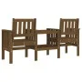 Garden bench with 2-seater table solid honey brown pine wood by , garden benches - Ref: Foro24-825152, Price: 176,78 €, Disco...