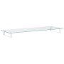 Tempered glass and white metal monitor support 100x35x8 cm by , Computer bases and risers - Ref: Foro24-374222, Price: 27,91 ...