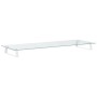 Tempered glass and white metal monitor support 100x35x8 cm by , Computer bases and risers - Ref: Foro24-374222, Price: 27,91 ...