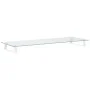 Tempered glass and white metal monitor support 100x35x8 cm by , Computer bases and risers - Ref: Foro24-374222, Price: 27,96 ...