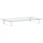 Tempered glass and white metal monitor stand 60x35x8 cm by , Computer bases and risers - Ref: Foro24-374220, Price: 36,17 €, ...