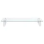 Tempered glass and white metal monitor stand 60x35x8 cm by , Computer bases and risers - Ref: Foro24-374220, Price: 36,17 €, ...