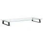 Monitorständer aus gehärtetem Glas und schwarzem Metall, 80 x 35 x 8 cm von , Computersockel und -erhöhungen - Ref: Foro24-37...