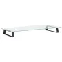 Monitorständer aus gehärtetem Glas und schwarzem Metall, 80 x 35 x 8 cm von , Computersockel und -erhöhungen - Ref: Foro24-37...