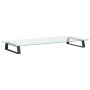 Monitorständer aus gehärtetem Glas und schwarzem Metall, 80 x 35 x 8 cm von , Computersockel und -erhöhungen - Ref: Foro24-37...