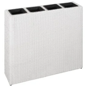Tall planter with 4 white synthetic rattan pots by vidaXL, Pots and planters - Ref: Foro24-45427, Price: 135,01 €, Discount: %
