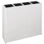Jardinera alta con 4 macetas ratán sintético blanco de vidaXL, Maceteros y jardineras - Ref: Foro24-45427, Precio: 156,13 €, ...
