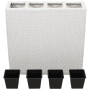 Jardinera alta con 4 macetas ratán sintético blanco de vidaXL, Maceteros y jardineras - Ref: Foro24-45427, Precio: 156,13 €, ...