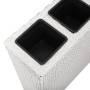 Hoher Pflanzkasten mit 4 weißen synthetischen Rattantöpfen von vidaXL, Töpfe und Pflanzgefäße - Ref: Foro24-45427, Preis: 156...