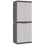 Armario de almacenaje exterior PP gris y negro 65x37x165 cm de , Taquillas y armarios de almacenamiento - Ref: Foro24-364201,...