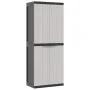 Gray and black PP outdoor storage cabinet 65x37x165 cm by , Lockers and storage cabinets - Ref: Foro24-364201, Price: 143,81 ...
