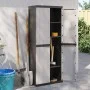 Gray and black PP outdoor storage cabinet 65x37x165 cm by , Lockers and storage cabinets - Ref: Foro24-364201, Price: 143,81 ...