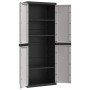 Armario de almacenaje exterior PP gris y negro 65x37x165 cm de , Taquillas y armarios de almacenamiento - Ref: Foro24-364201,...