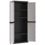 Gray and black PP outdoor storage cabinet 65x37x165 cm by , Lockers and storage cabinets - Ref: Foro24-364201, Price: 143,81 ...