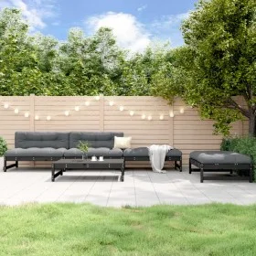 Gartensofa-Set 5-teilig aus massivem schwarzem Kiefernholz von , Gartensets - Ref: Foro24-3186603, Preis: 480,66 €, Rabatt: %