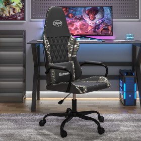 Silla gaming de masaje cuero sintético negro y camuflaje