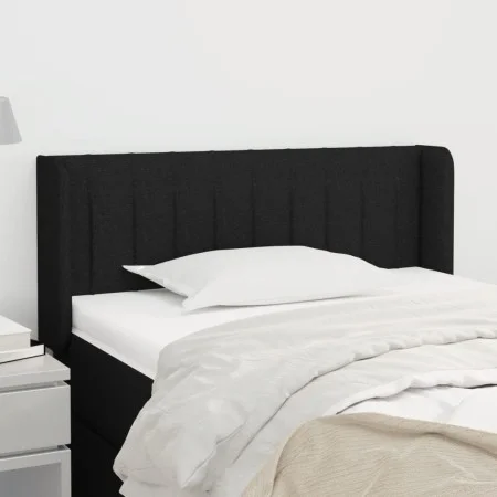 Black fabric headboard 93x16x78/88 cm by , Headboards and footboards - Ref: Foro24-3118990, Price: 38,43 €, Discount: %