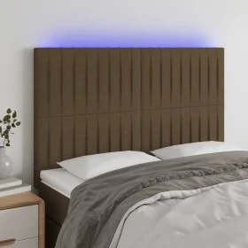 Headboard with LED lights dark brown fabric 144x5x118/128 cm by , Headboards and footboards - Ref: Foro24-3122663, Price: 102...